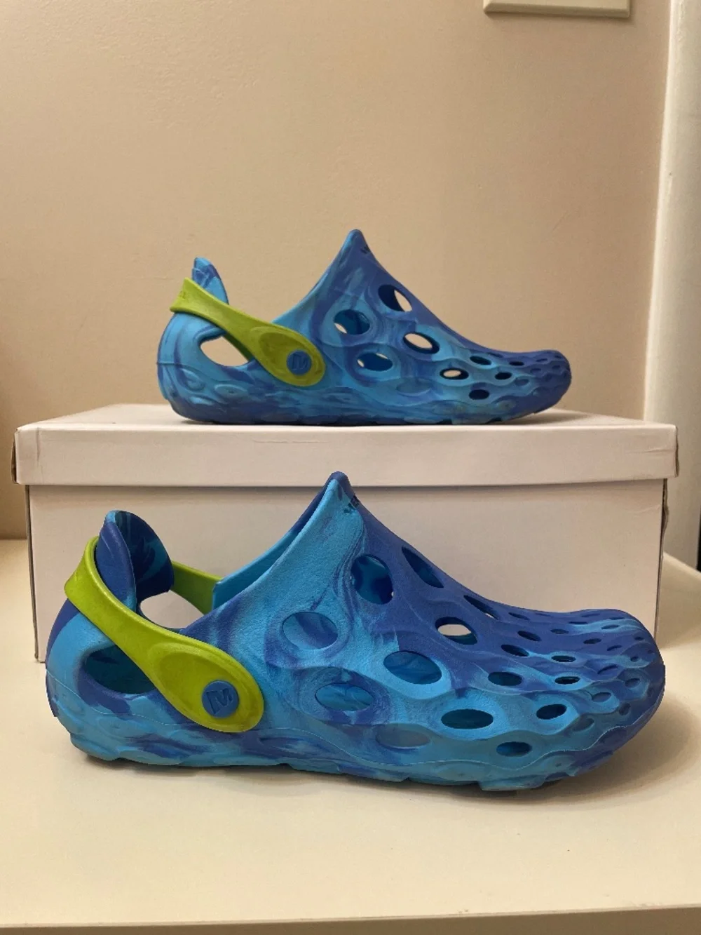 Merell Hydro Moc Water Shoes Big Kids 6 M 6 W 8 Blue Lime Green